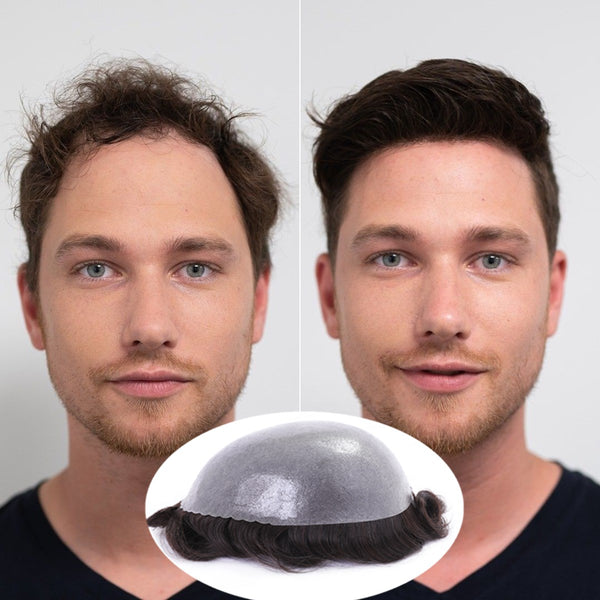 Men's Toupee 0.12mm Thin Skin Hair System | Tupehair