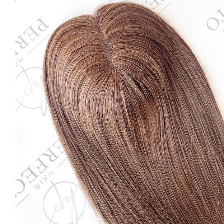 Hair Toppers For Hair Loss Women 4.5"x5" Brown 12 Inch Toppers