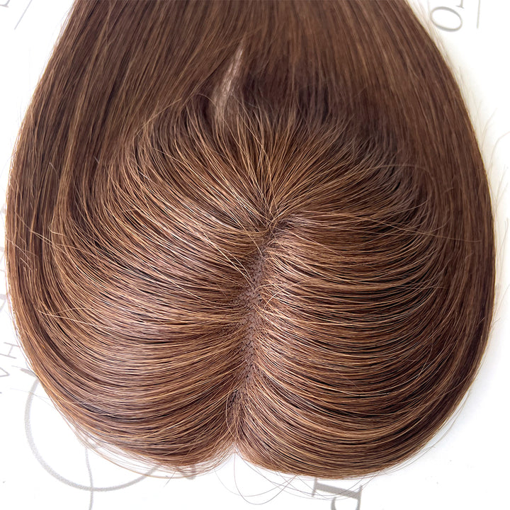 Hair Toppers For Hair Loss Women 4.5"x5" Brown 12 Inch Toppers