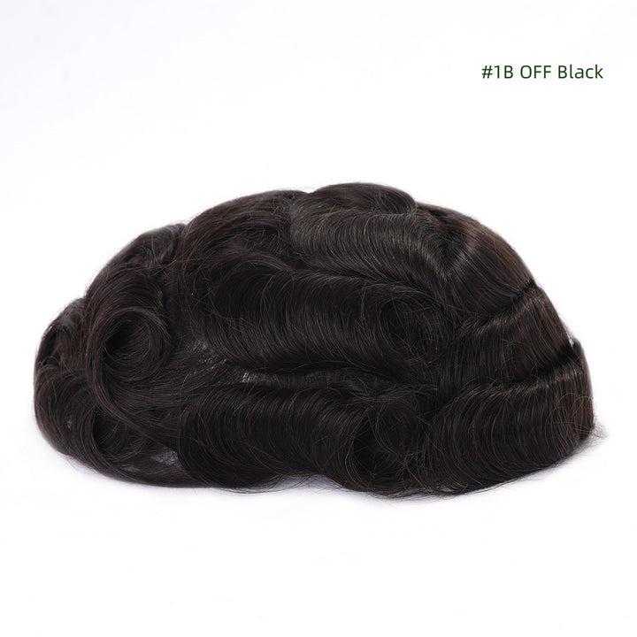 Mens Hair Systems #1B OFF Black Color -Tupehair.com